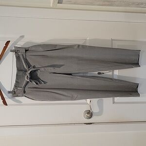 LOFT Gray Cropped Paper Bag Waist Tie Tapered Pants Size 2P
